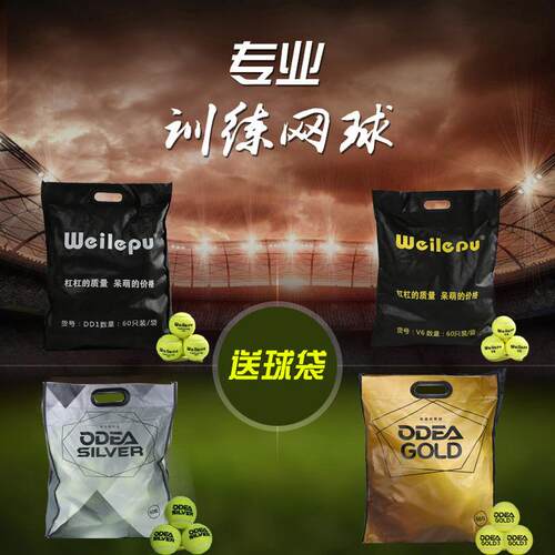 网球V6DD1DD2DD3DD8高弹耐磨训练网球袋装60个