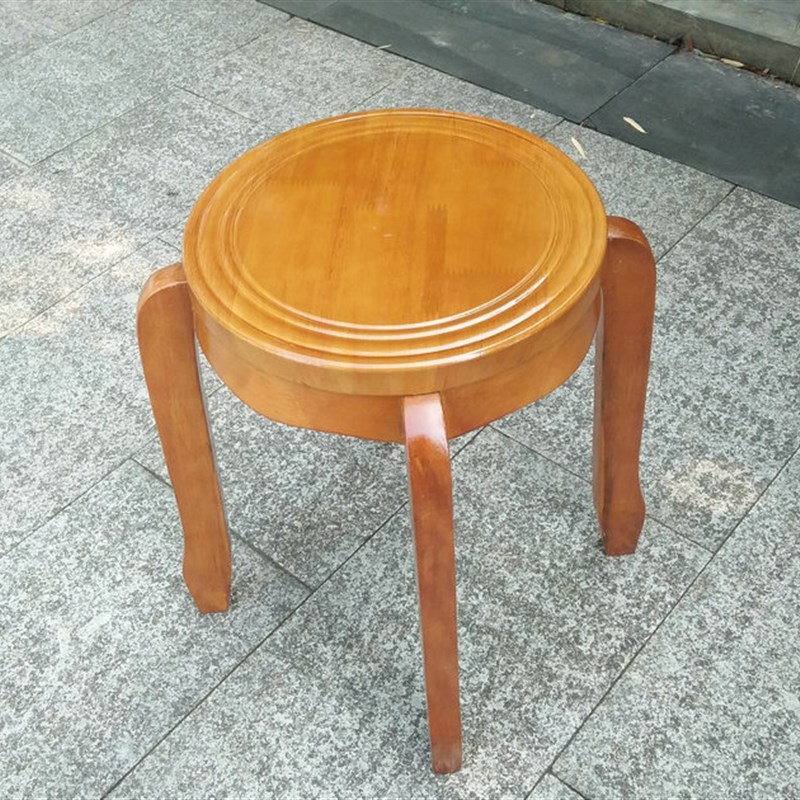实木圆凳板凳家用小圆凳叠加凳艺术凳加固梳妆凳饭店餐桌凳
