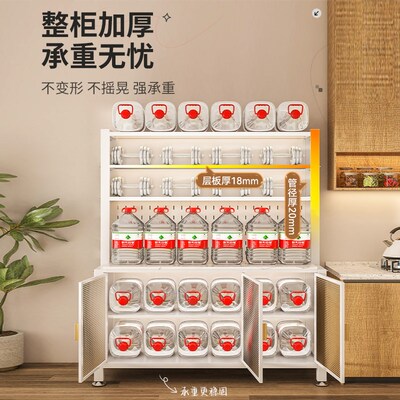 岩板厨房置物架可移动餐边储物落地多层微波炉带轮子收纳碗柜橱柜