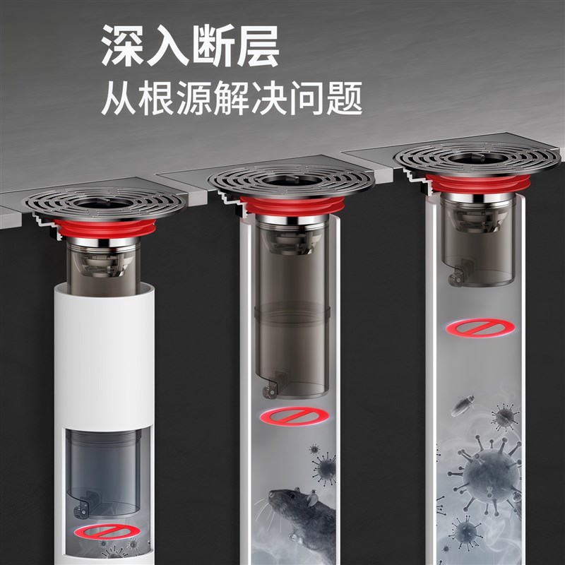 加长延长地漏芯下水管防返臭神器卫生间通用断层封口盖排水过滤网
