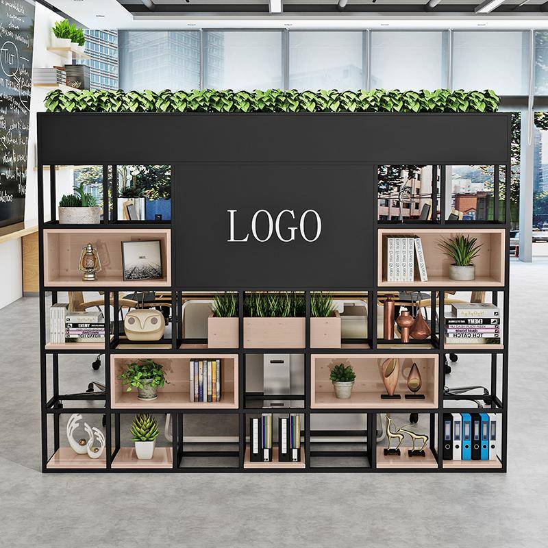 铁艺置物书架花店餐客厅隔断屏风玄关阳台多层绿植装饰办公室LOGO