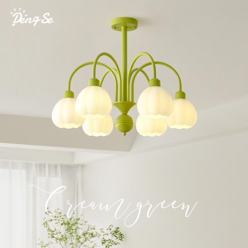 奶油风南瓜吊灯法式温馨浪漫玻璃客厅餐厅民宿网红创意个性卧室灯