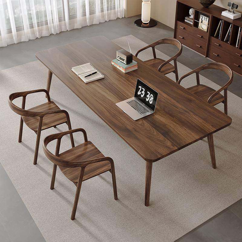 南美胡桃木北欧客厅全实木书桌家用书房书法桌简约长条原木大板桌