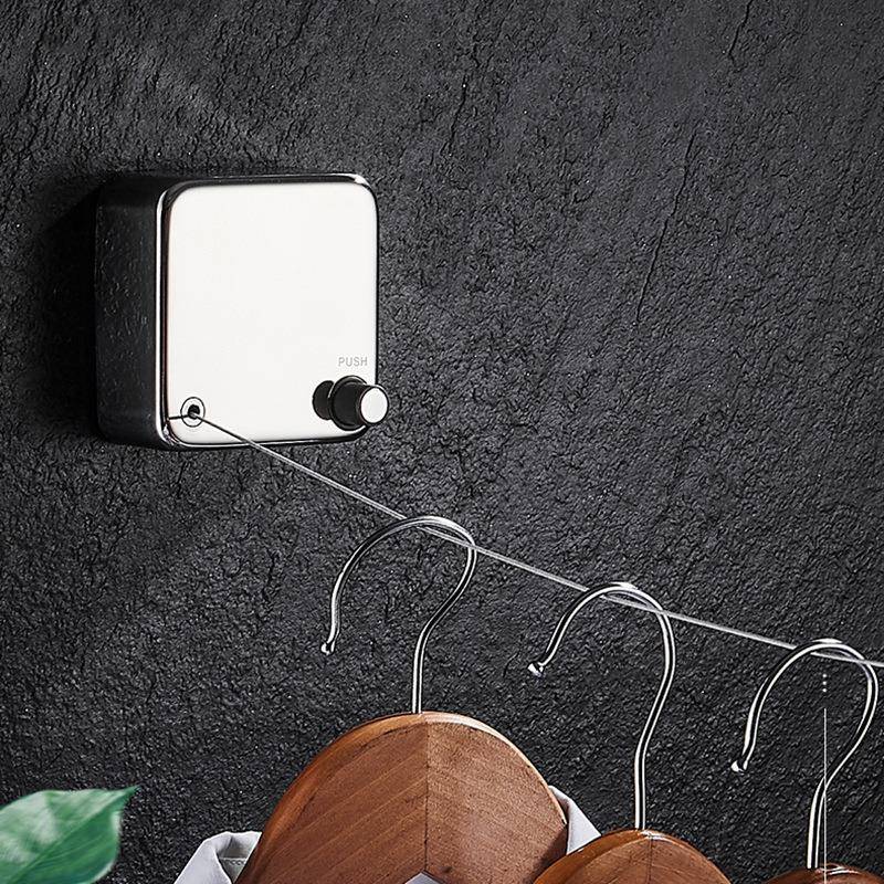 304不锈钢阳台隐形收缩晾衣绳钢丝晒衣绳室内家用晾衣神器