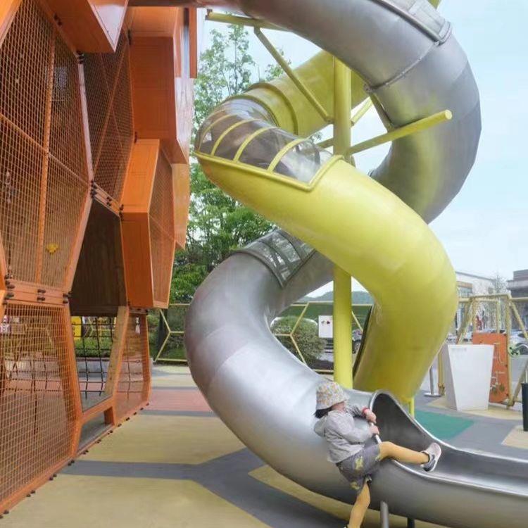 不锈钢滑梯户外大型游乐创意无动力室外儿童游乐设备组合滑梯