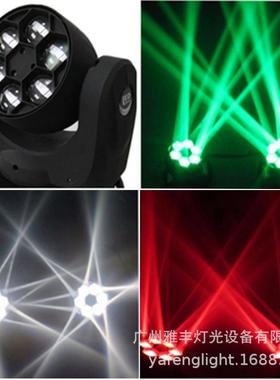 优惠led6眼无极旋转光束灯led6颗蜂眼摇头染色灯舞台灯光酒吧灯