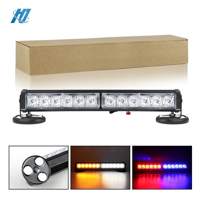 充电款杠灯汽车大功率爆闪灯超亮中网警示灯6LED频闪磁吸车顶灯