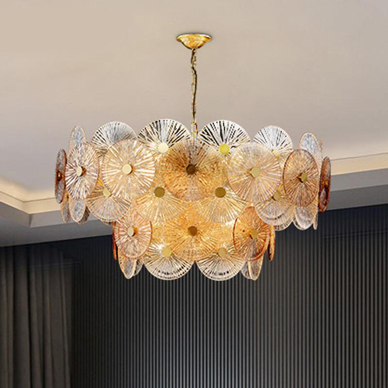 轻奢客厅玻璃吊灯奢华简约后现代大气餐厅卧室灯2025新款网红吊灯