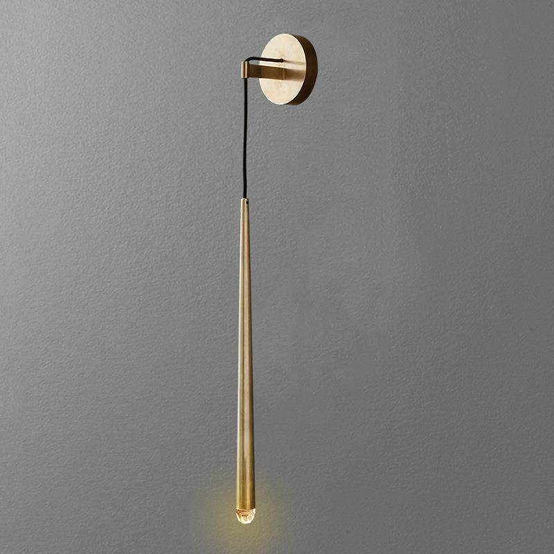 北欧后现代极简全铜壁灯客厅餐厅卧室床头轻奢金色水滴LED壁灯
