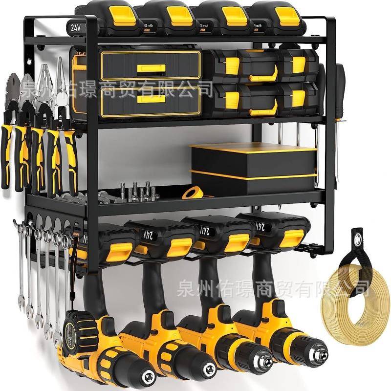 铁艺电钻支架壁挂式电动工具架电钻收纳架车库工具展示架