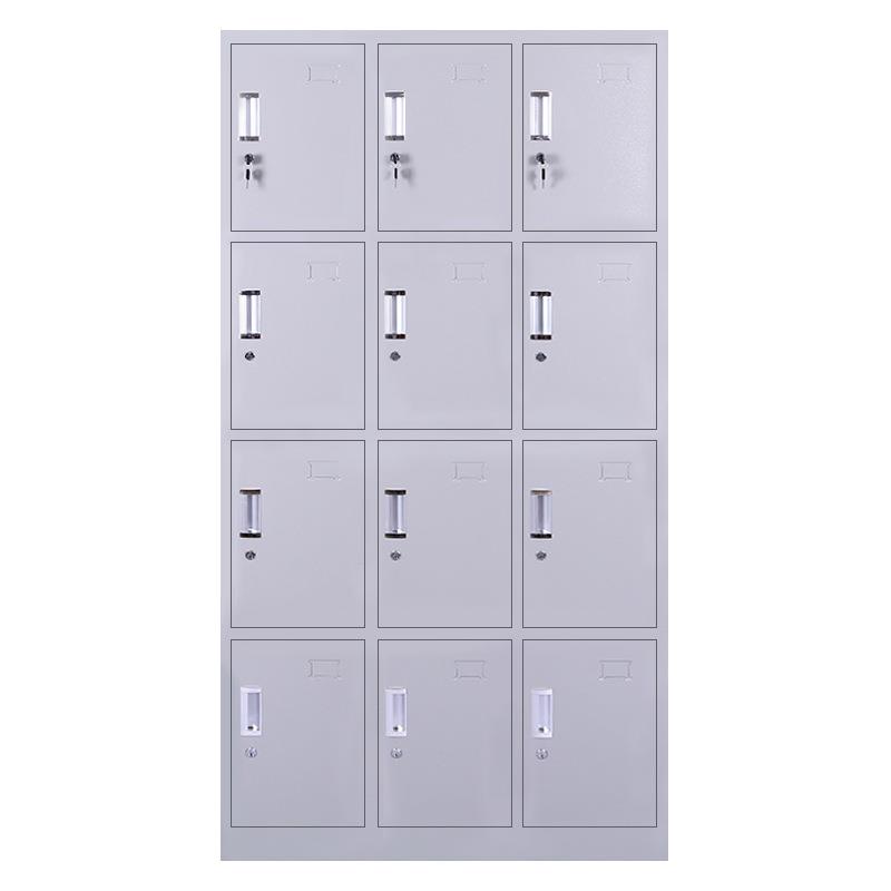 铁皮12门更衣柜员工柜健身房柜带锁钢制储物柜拆装更衣柜