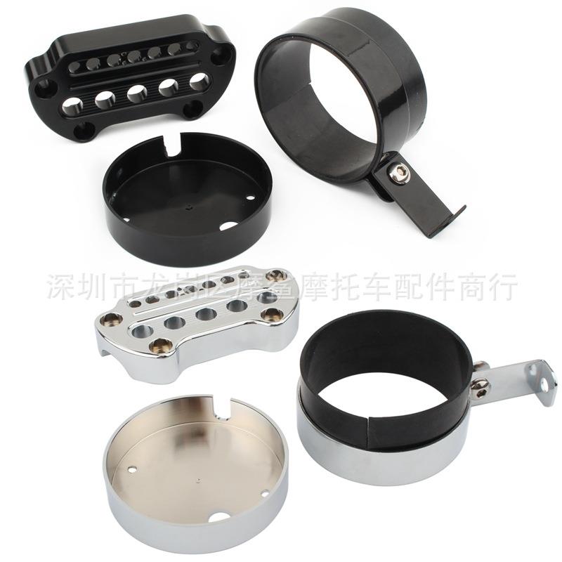 适用哈雷改装配件仪表支架侧边咪表架仪表架仪表侧移带指示灯压码