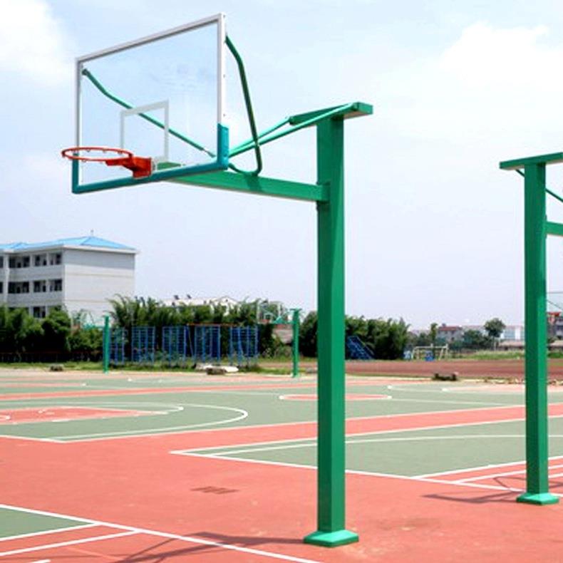 篮球架固定式地埋成人户外方管圆管篮球架学校广场标准比赛篮球架