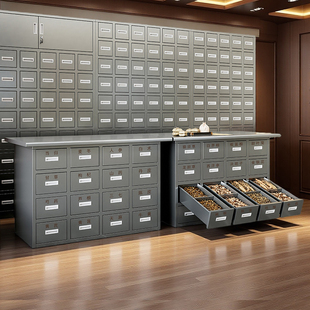 304不锈钢中药柜中医诊所柜药店用草药柜定制调剂台加厚草药橱柜