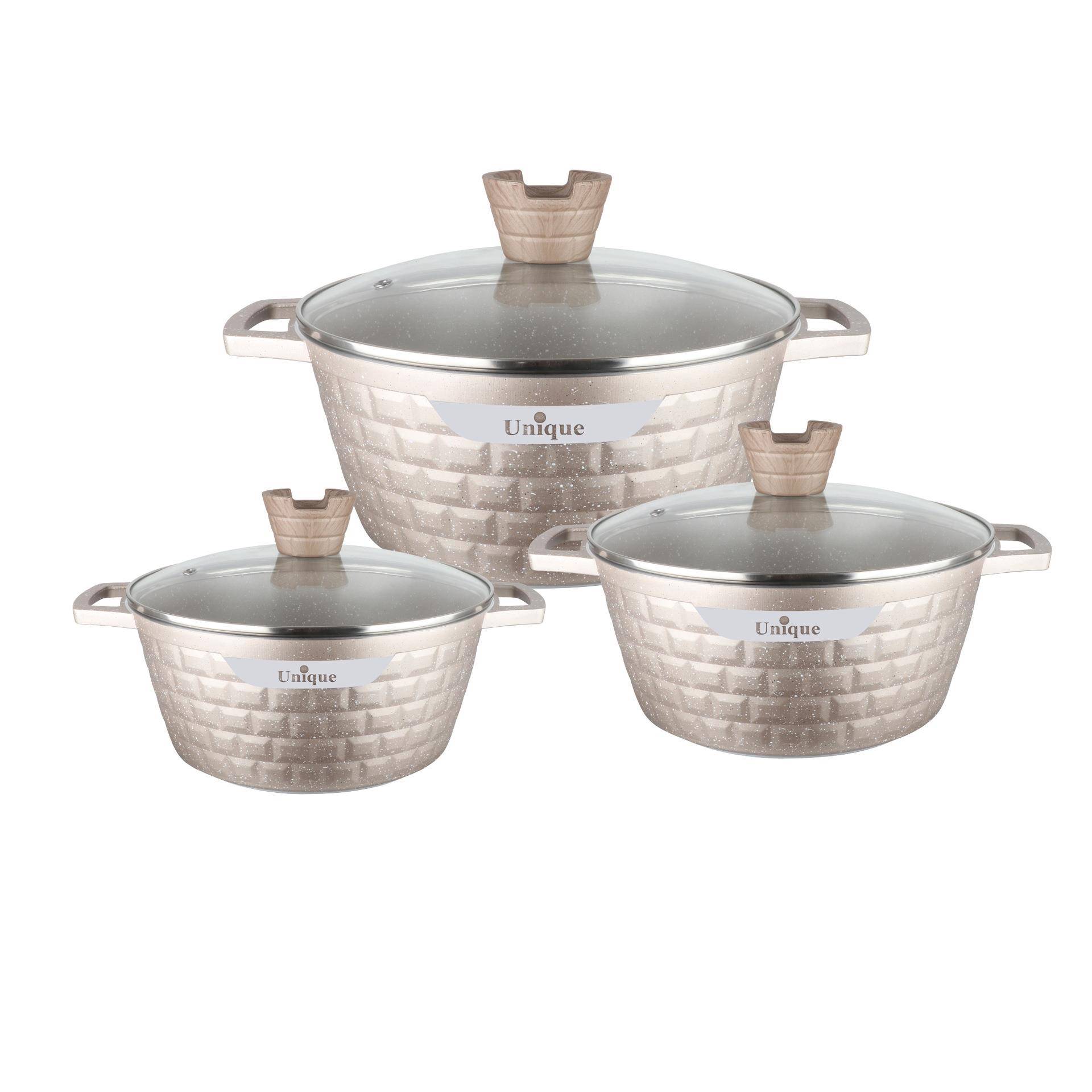 HK砖块6PCS件套不粘锅套装压铸锅20/24/28/24/28/3232/36/40