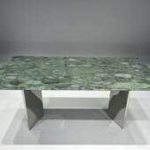 祖母绿奢石方桌餐台轻奢极简系列大理石方形餐桌台面工厂