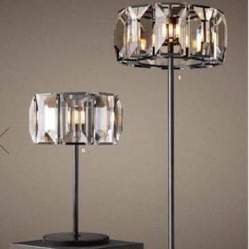 出口美式乡村简约创意时尚水晶落地灯卧室床头装饰铁艺复古台灯