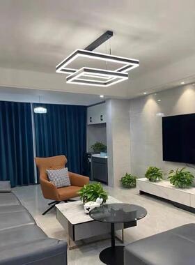 方形客厅主灯北欧轻奢后现代简约大气大厅餐厅卧室创意智能灯具