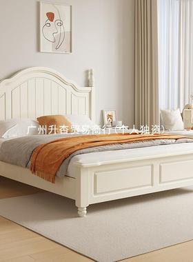 C窓4C窓4实木床美式床1.5米现代简约双人公主床白色1.35床架家用