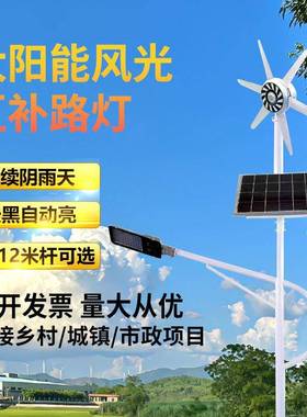 太阳能风光互补发电风能一体LED防爆灯6米7米8米led风力道路灯