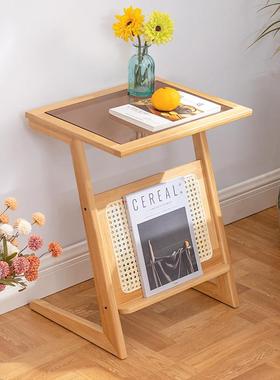 竹致床边小桌子北欧风轻奢边几床头沙发茶几置物桌实木可移动茶桌