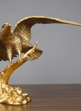 黄铜鹰摆件老鹰大鹏展翅铜装饰品摆设家居办公室公司乔迁开业新品