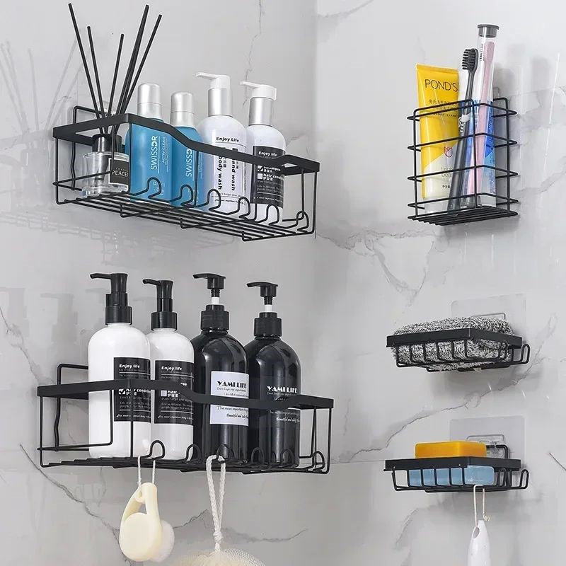 Bathroom Shelves Kitchen Organizer Black Shelves Corner Fram