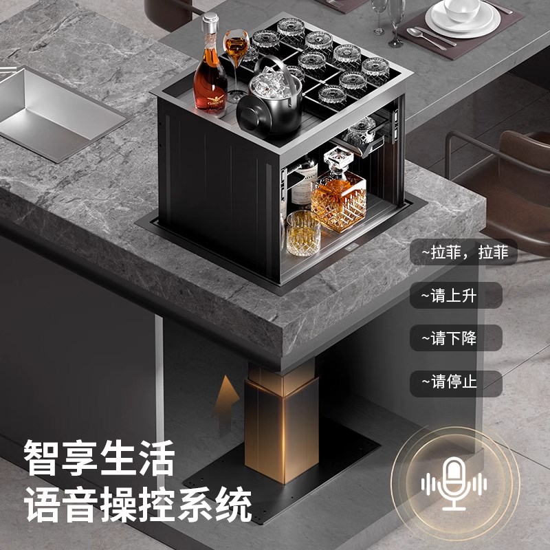转角柜智能电动拉篮厨房橱柜升降拉篮蔬菜台面置物架厨柜篮收纳篮