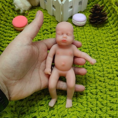 WW1576 闭眼硅胶重生娃娃 6寸迷你仿真婴儿娃娃 15cm实心硅胶娃娃
