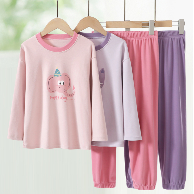 新款儿童睡衣10A抗菌女童秋衣秋裤保暖内衣秋冬季男童家居服套装