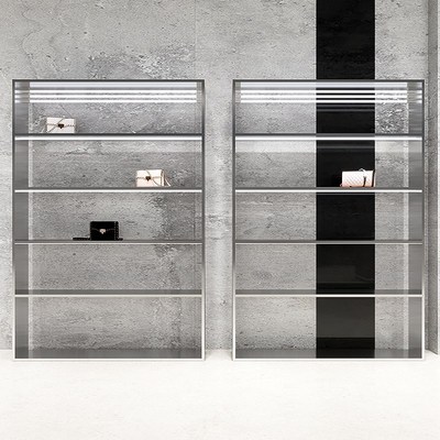 鞋店鞋架站展示架落地带灯不锈钢服装店鞋包置物架收纳陈列货架