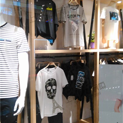 男装店鞋子包包展示柜服装店展示架男士衬衫展柜木质货架靠墙展柜