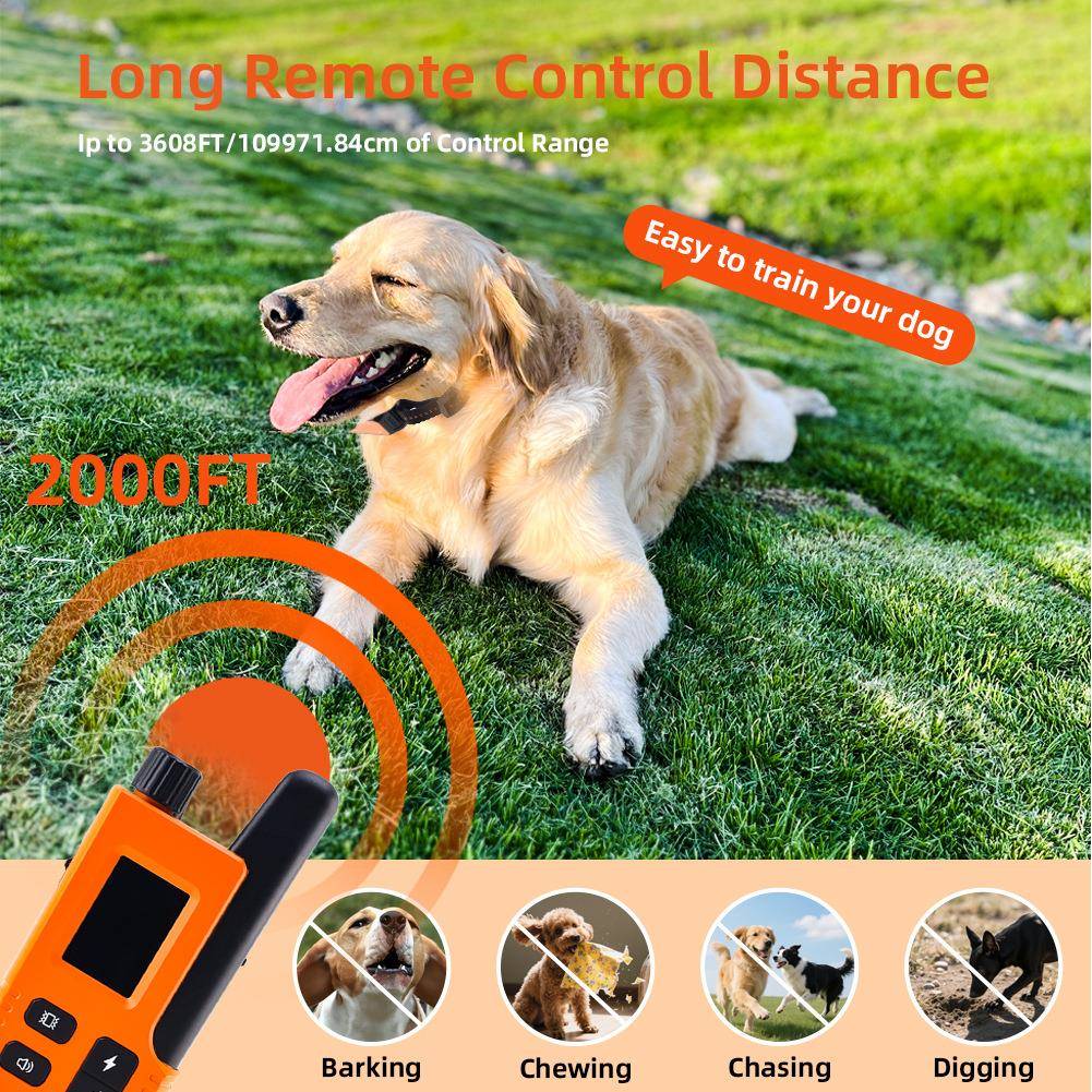 【折扣价】跨境新款智能项圈远距离遥控多功能彩屏训狗器止吠器宠