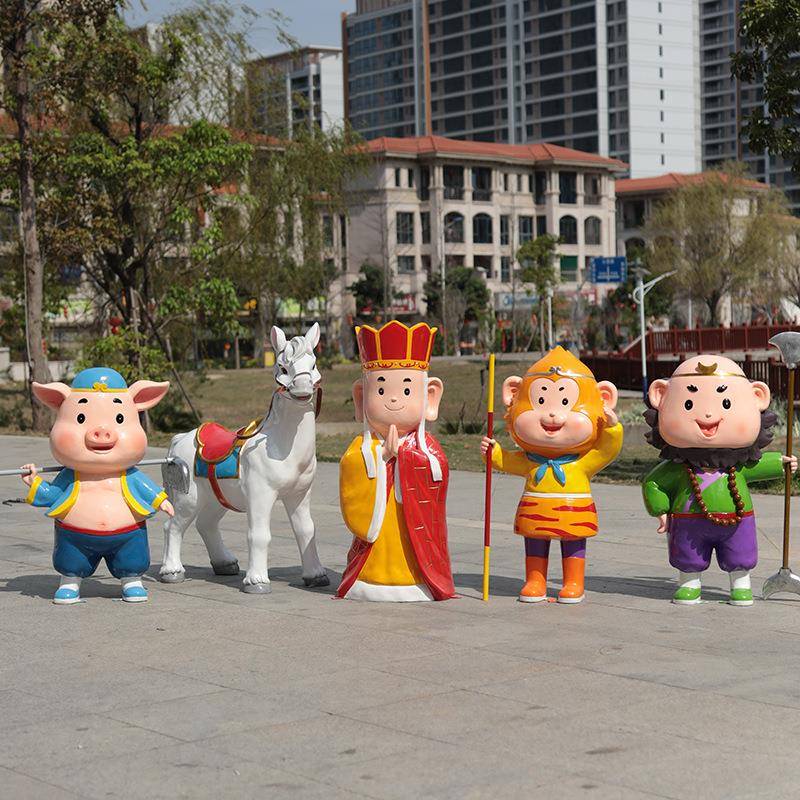 户外西游记师徒四人摆件孙悟空猪八戒雕塑公园景点园林景观装饰品