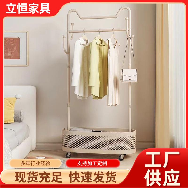 衣架落地卧室挂衣架可移动带轮家用客厅阳台门厅晾衣架猫耳衣帽架