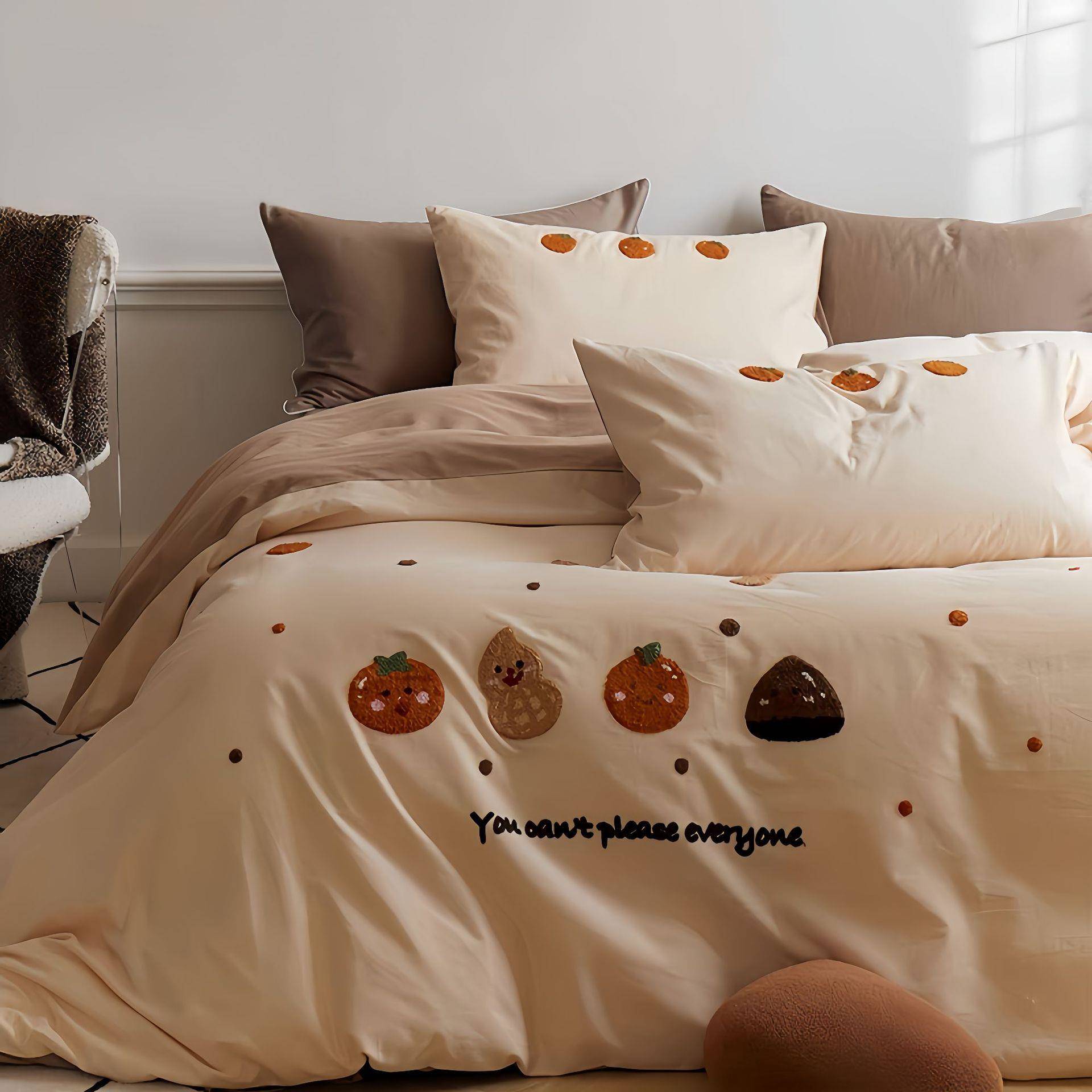 毛巾绣A类100长绒棉磨毛四件套全棉纯棉加厚床单被套床笠床上用品