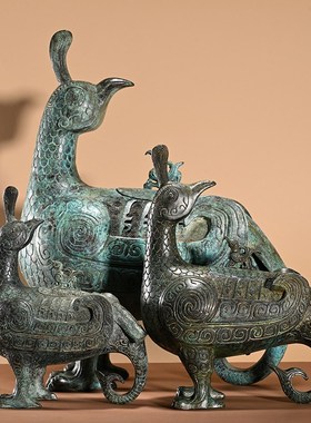 西周晋侯鸟尊青铜器仿古摆件 山西博物馆鸟尊文创纪念品家居装饰