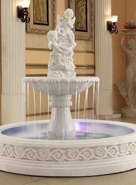欧式庭院装饰流水喷泉婚庆许愿池别墅客厅阳台鱼池户外园林摆件