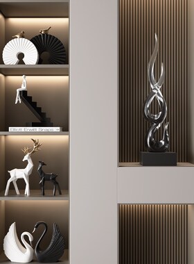 节节高升壁龛摆件玄关细长寓意好的艺术雕塑客厅办公室书房装饰品