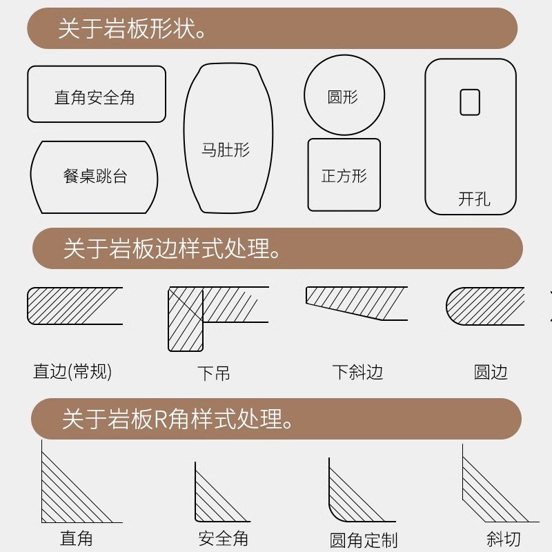 岩板餐桌大理石材定做茶几桌面台面定制餐边柜厨房电视柜瓷砖板材