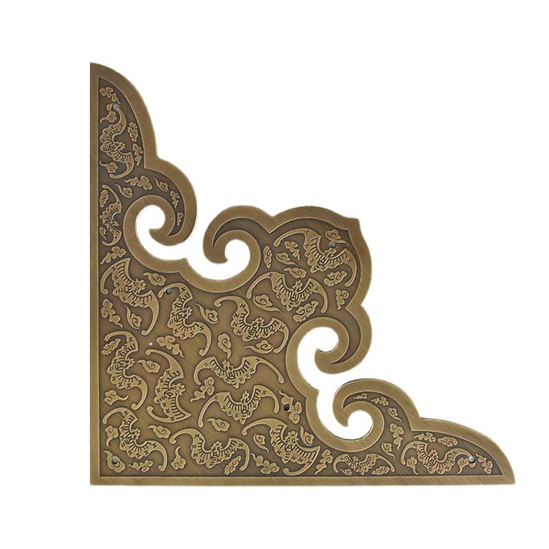 中式仿古黄铜包角庭院实木大门角花刻花护角片角码全铜角花装饰角