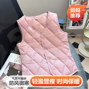秋冬羽绒棉马甲女薄款 坎肩百搭马夹 背心妈妈贴身保暖内胆内穿修身