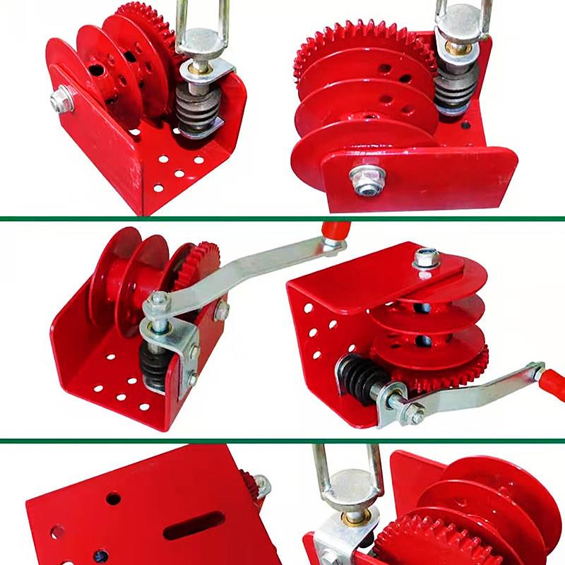 养殖场水线料线绞盘猪场大棚升降器手动摇把吊环式绞盘通风窗绞盘