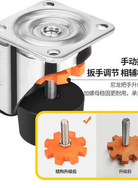 不锈钢水平轮JS-50A70A304福马轮90A130A调节支撑万向脚轮