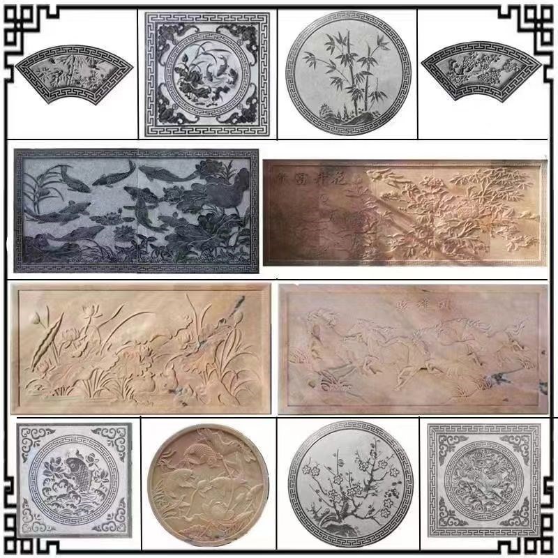 石雕壁画窗花大理石浮雕雕刻壁画乡下外墙装饰图案外墙装饰浮雕