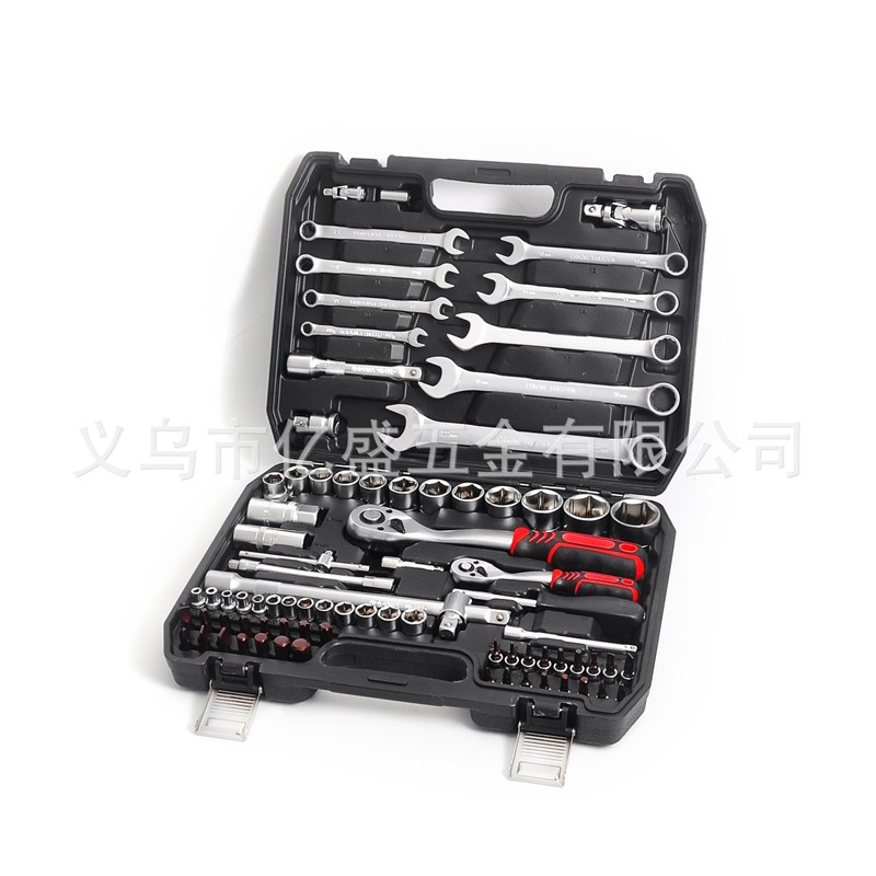 珍珠镍82PCS套筒组合五金工具滑接杆转换头汽车修理机械装配72