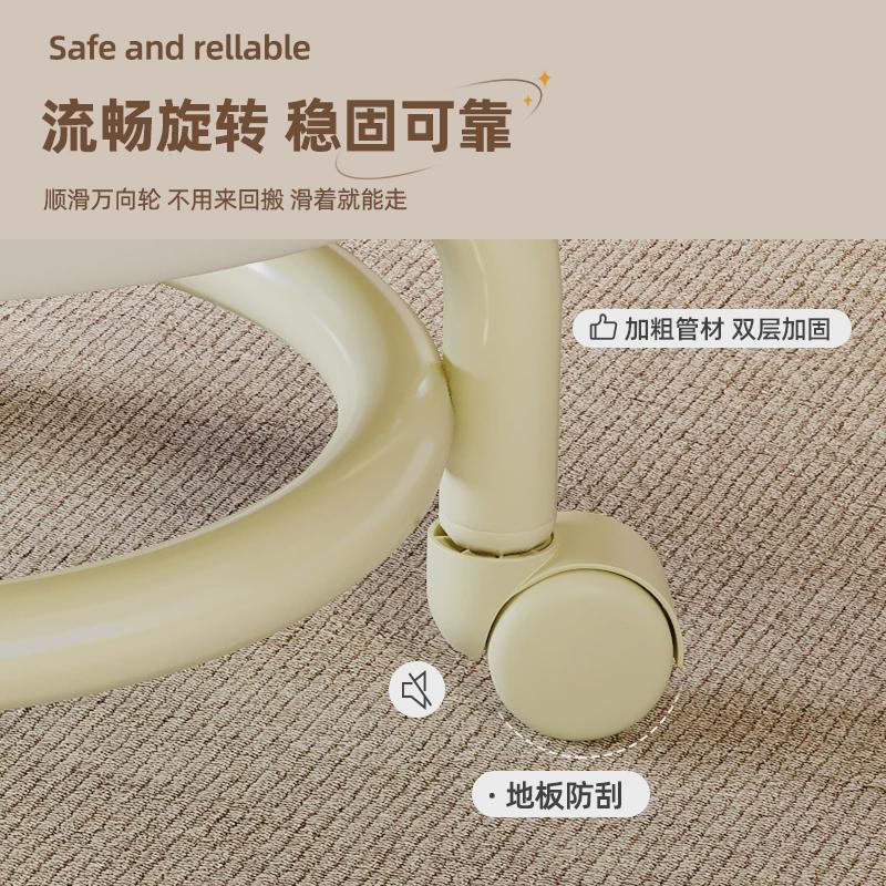 万向轮小凳子家用移动靠背椅子带轮儿童学步矮凳美缝擦地滑动板凳
