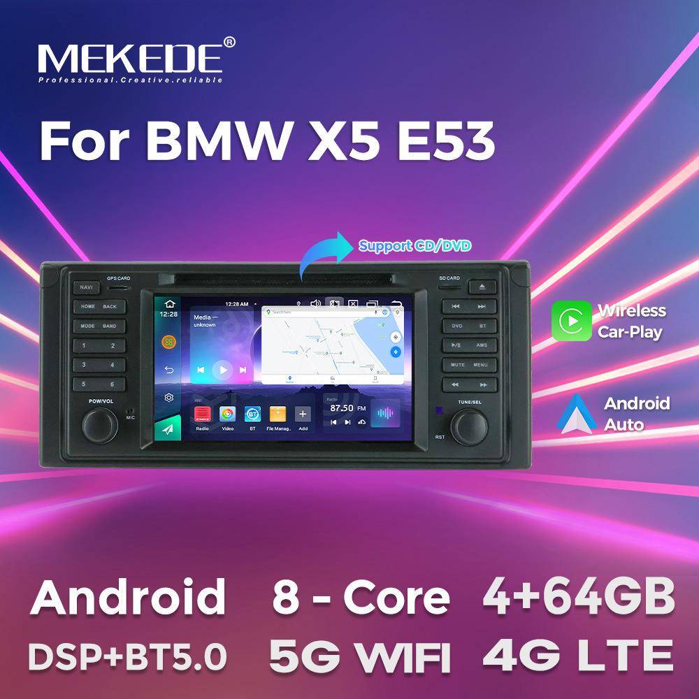 适用宝马X5 E53 7寸带DVD按键双din安卓大屏中控导航蓝牙Carplay