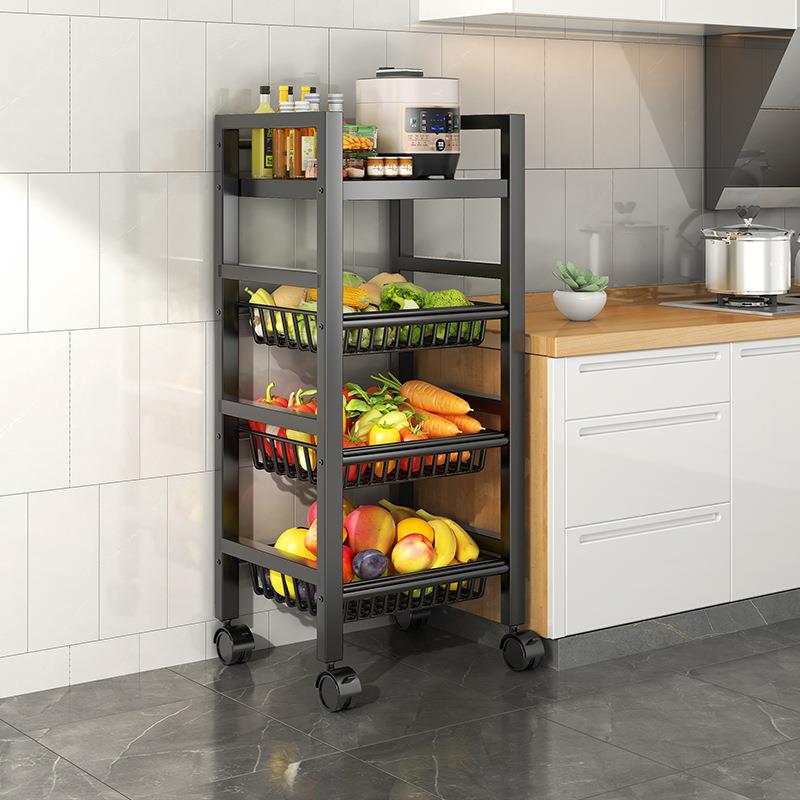 厨房蔬菜篮子落地多功能置物架多层收纳架微波炉烤箱货架储物架子