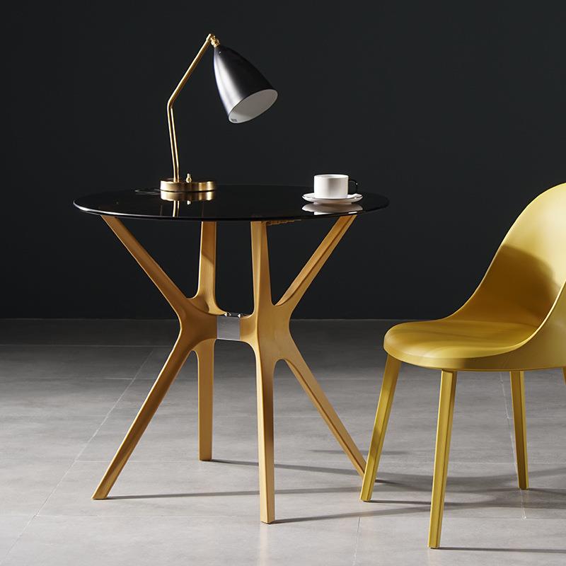 北欧亚克力餐桌现代简约小户型家用水晶桌子户外创意透明玻璃圆桌